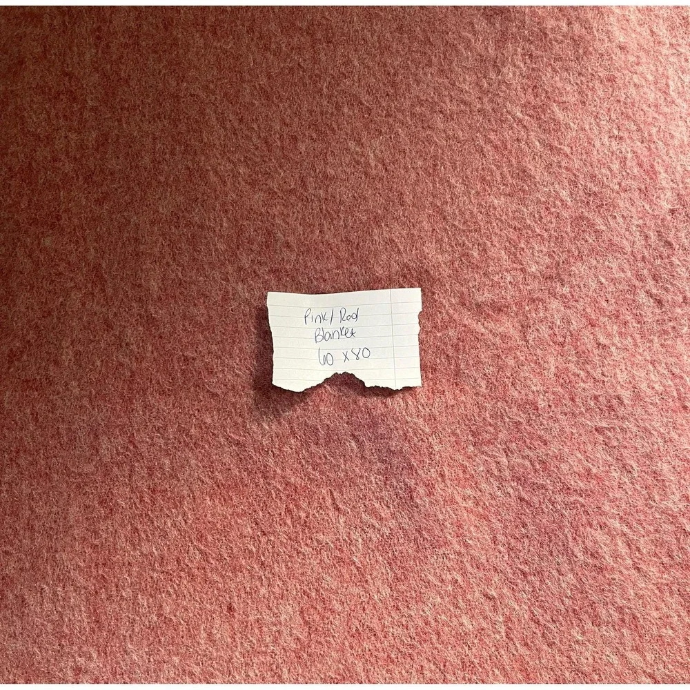 Vintage Kenwood Rose Pink Wool Blanket‎ With Satin Trim 66x80